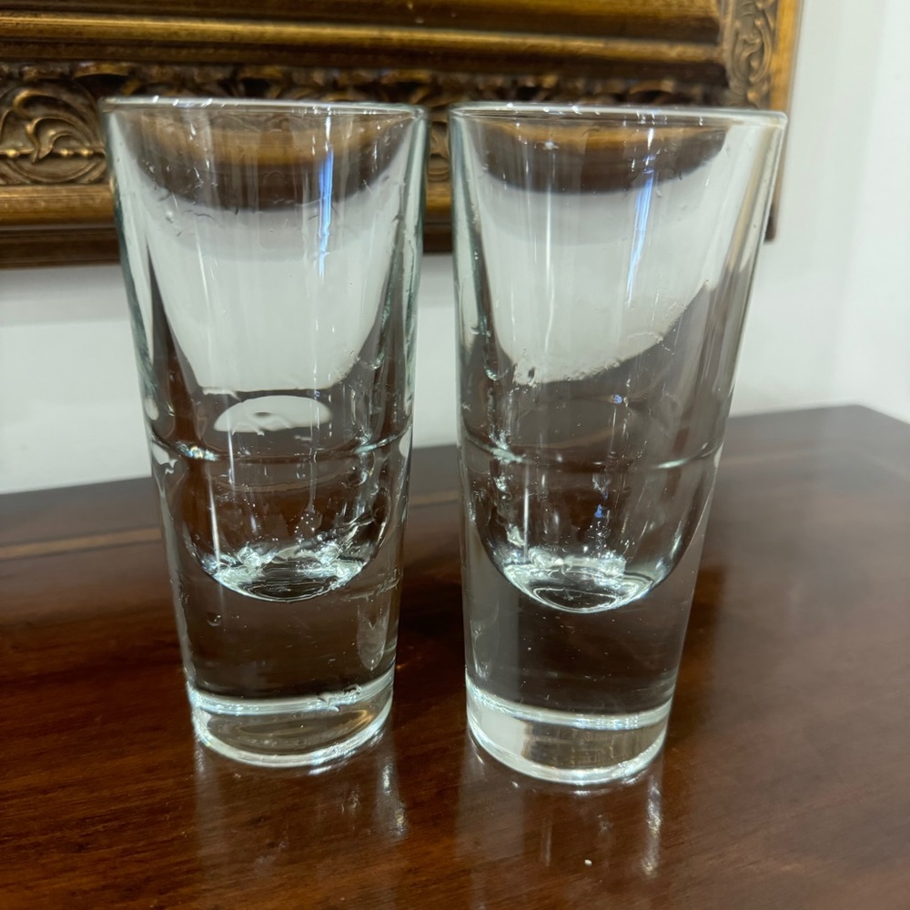 Vintage 1980s Weighted Shot Glasses  Carlo Moretti Set of 2 Made in Italy